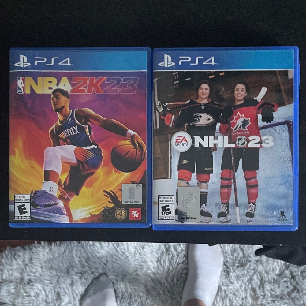 Sony PS4 NBA 2K23 and NHL 23 Game Set - Blue Cases